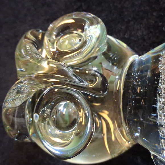 Vintage Hand-blown Bullicante Clear Glass Owl Paperweight - Picture 9 of 9